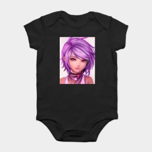 Purple Hair Anime Girl Baby Bodysuit